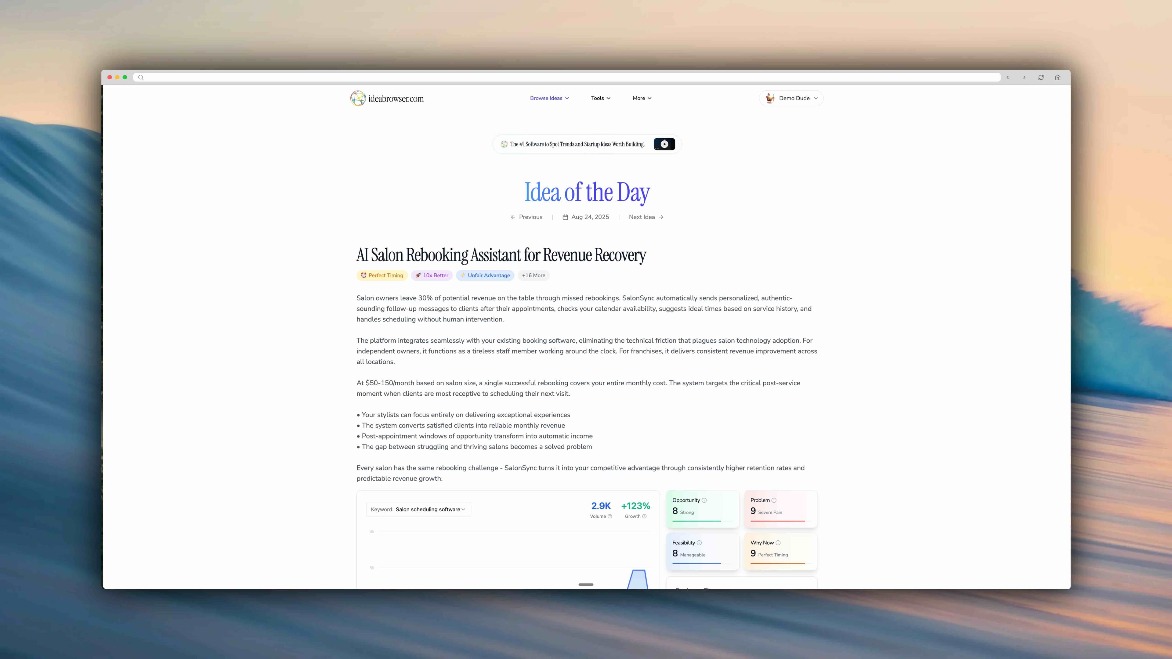 Ideabrowser.com screenshot